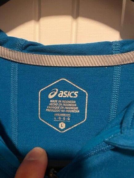ASICS Men's  1/4 Zip Top Training Apparel, Color Blue, Size L - Picture 3 of 4